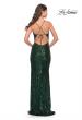Picture of: Sequin Gown with V Neck and Open Back in Emerald, Style: 31529, Back Picture
