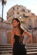 Picture of: Fitted Strapless Prom Dress with Rhinestone Embellished Neckline and Slit in Emerald, Style: 31977, Back Picture