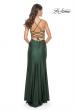 Picture of: Jersey Dress with Ruched Waist and Lace Up Back in Emerald, Style: 31987, Back Picture