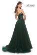 Picture of: Simple Tulle A-LIne Prom Dress with Ruched Illusion Bodice in Emerald, Style: 32130, Back Picture