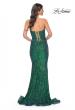 Picture of: Stretch Sequin Gown with Draped Neckline and Mermaid Skirt in Green, Style: 32340, Back Picture