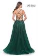 Picture of: Fabulous A-Line Gown Embellished with Sequin Beaded Applique in Jewel Tones in Emerald, Style: 32346, Back Picture