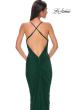 Picture of: Fitted Ruched Net Jersey Dress with Low Back in Emerald , Style 32834, Detail Picture 18