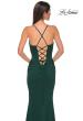Picture of: Ruched Long Jersey Dress with Draped Rhinestone Neckline in Emerald , Style 32802, Detail Picture 20