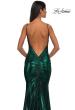 Picture of: Metallic Jersey Dress with Low Back and Ruching in Emerald, Style: 32932, Detail Picture 20