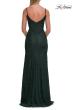 Picture of: Rhinestone Lace Gown with Sheer Bodice and Side Slit in Emerald, Style: 33442, Detail Picture 22