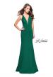 Picture of: Form Fitting Mermaid Prom Dress with Low V Open Back in Emerald, Style: 25503, Detail Picture 1