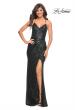 Picture of: Long Sequin Prom Dress with Open Lace Up Back in Green, Style: 30290, Detail Picture 1