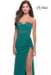 Picture of: Stunning Long Gown with Sheer Waist and High Slit in Emerald, Style: 31058, Detail Picture 1