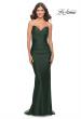 Picture of: Jersey Dress with Criss Cross Bodice and Jeweled Straps in Emerald, Style: 31109, Detail Picture 1