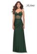 Picture of: Illusion Bodice Dress with Boning and Twist Detail in Emerald, Style: 31229, Detail Picture 1