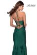Picture of: Long Chiffon Prom Dress with Unique Lace Up Back in Emerald, Style 28552, Detail Picture 2