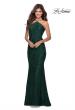 Picture of: Open Back Jersey Prom Dress with High Neckline in Emerald, Style: 28619, Detail Picture 2