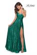 Picture of: Floor Length Sequin Dress with Faux Wrap Skirt in Emerald, Style: 28909, Detail Picture 2