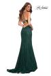 Picture of: Stretch Lace Gown with Flattering Seams at Waist in Emerald, Detail Picture 2