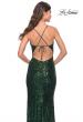Picture of: Sequin Gown with V Neck and Open Back in Emerald, Style: 31529, Detail Picture 2