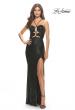 Picture of: Stretch Sequin Dress with Unique Front Cut Outs in Emerald, Style: 31549, Detail Picture 2