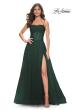 Picture of: A-line Square Neck Tulle Ballgown with Illusion Waist in Emerald, Style: 32017, Detail Picture 2