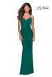 Picture of: Fitted Jersey Long Dress with Lace Up Back in Emerald, Style: 28541, Detail Picture 3