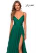 Picture of: Elegant Long Chiffon Prom Dress with Pleated Bodice in Emerald, Style: 28575, Detail Picture 3