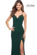 Picture of: Chic Long Net Jersey Dress with Lace Up Back in Emerald, Style: 30418, Detail Picture 3