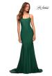 Picture of: Chic Luxe Jersey Gown with Train and V Back in Green, Style: 30458, Detail Picture 3