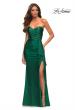 Picture of: Strapless Evening Dress with Ruffle on Slit in Green, Style: 30515, Detail Picture 3