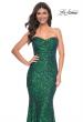 Picture of: Stretch Sequin Gown with Draped Neckline and Mermaid Skirt in Green, Style: 32340, Detail Picture 3