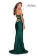 Picture of: Empire Waist Jersey Dress with Lace Up Back in Emerald, Style: 28584, Detail Picture 4