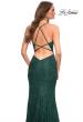 Picture of: Stretch Lace Gown with Flattering Seams at Waist in Emerald, Detail Picture 4