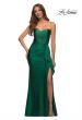 Picture of: Strapless Evening Dress with Ruffle on Slit in Green, Style: 30515, Detail Picture 4