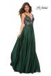 Picture of: Gorgeous Satin Gown with Sheer Lace Bodice in Emerald, Detail Picture 4