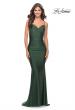 Picture of: Criss Cross Ruched Bodice Elegant Jersey Dress in Emerald, Style: 31122, Detail Picture 4