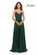 Picture of: Luxury Satin Gown with Criss Cross Bodice in Emerald, Style: 31233, Detail Picture 4