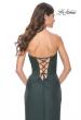Picture of: Lace Bustier Strapless Dress with Ruched Jersey Skirt in Emerald, Style: 32234, Detail Picture 4
