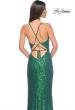 Picture of: Irridescent Sequin Long Prom Gown with Lace Up Back in Emerald, Style: 32339, Detail Picture 4