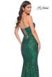 Picture of: Stretch Sequin Gown with Draped Neckline and Mermaid Skirt in Green, Style: 32340, Detail Picture 4