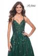 Picture of: Fabulous A-Line Gown Embellished with Sequin Beaded Applique in Jewel Tones in Emerald, Style: 32346, Detail Picture 4