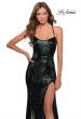 Picture of: Sequin Prom Dress with Criss Cross Open Back in Emerald, Style: 28514, Detail Picture 5