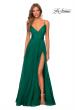 Picture of: Elegant Long Chiffon Prom Dress with Pleated Bodice in Emerald, Style: 28575, Detail Picture 5