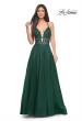 Picture of: Lace Embellished A-line Dress with Lace Up Back in Emerald, Style: 32147, Detail Picture 5