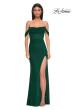 Picture of: Simple Off the Shoulder Net Jersey Dress with Sheer Waist in Emerald , Style 32684, Detail Picture 5