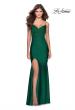 Picture of: Form Fitting Jersey Prom Dress with Draped Neckline in Emerald, Style: 28518, Detail Picture 6