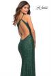 Picture of: One Shoulder Luxurious Soft Sequin Dress with Slit in Emerald, Detail Picture 6