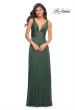 Picture of: Empire Waist Gown with Deep V Neckline in Emerald, Style: 30641, Detail Picture 6
