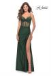 Picture of: Illusion Bodice Dress with Boning and Twist Detail in Emerald, Style: 31229, Detail Picture 6