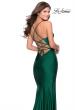Picture of: Form Fitting Jersey Prom Dress with Draped Neckline in Emerald, Style: 28518, Detail Picture 7