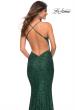 Picture of: Luxurious Soft Sequin Dress with V Neckline in Emerald, Detail Picture 7