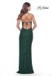 Picture of: Simple Stretch Sequin Gown with High Circle Slit in Emerald, Style: 31166, Detail Picture 7