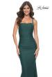Picture of: Simple Ruched Jersey Dress with Lace Up Back in Emerald, Style: 31919, Detail Picture 7